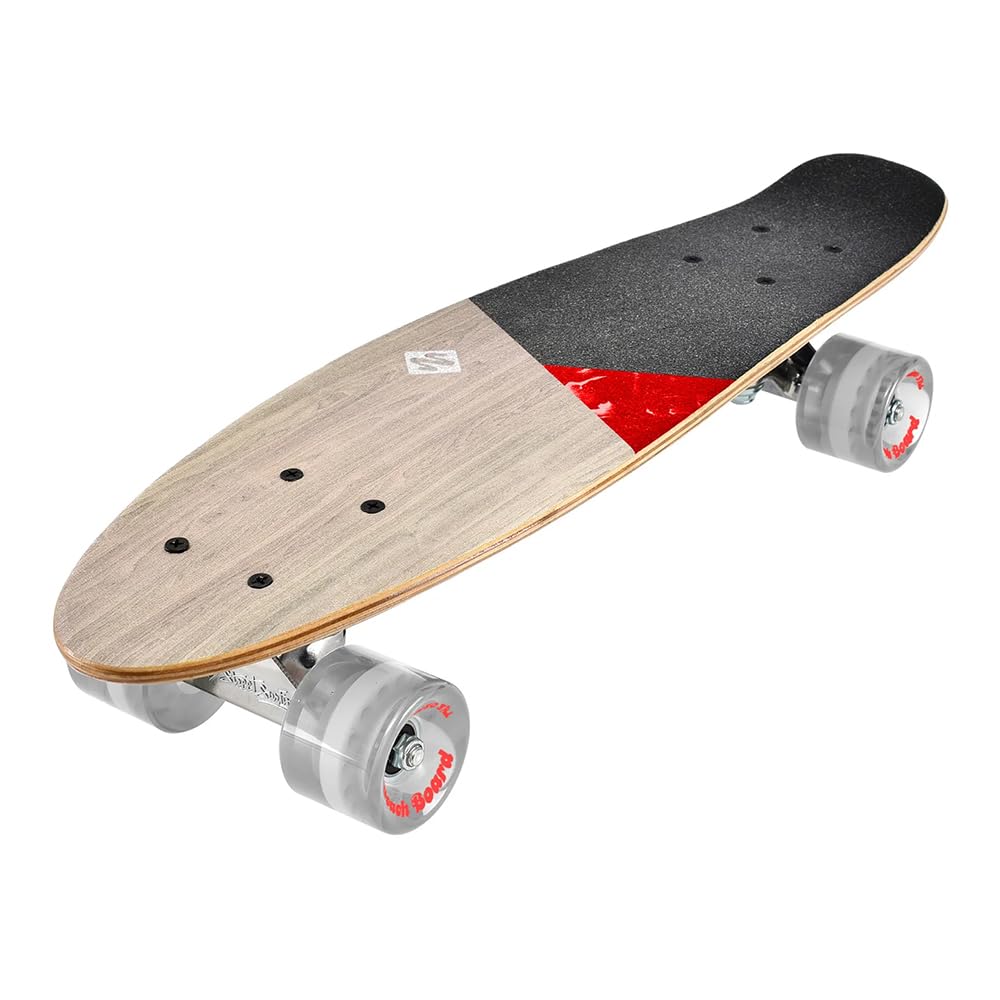 Street Surfing - Cruiser Beach Board Wood, patineta Unisexo, Black